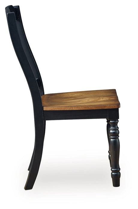 Clorazi Black/Brown Dining Chair, Set of 2 by Ashley at Eve Furniture
