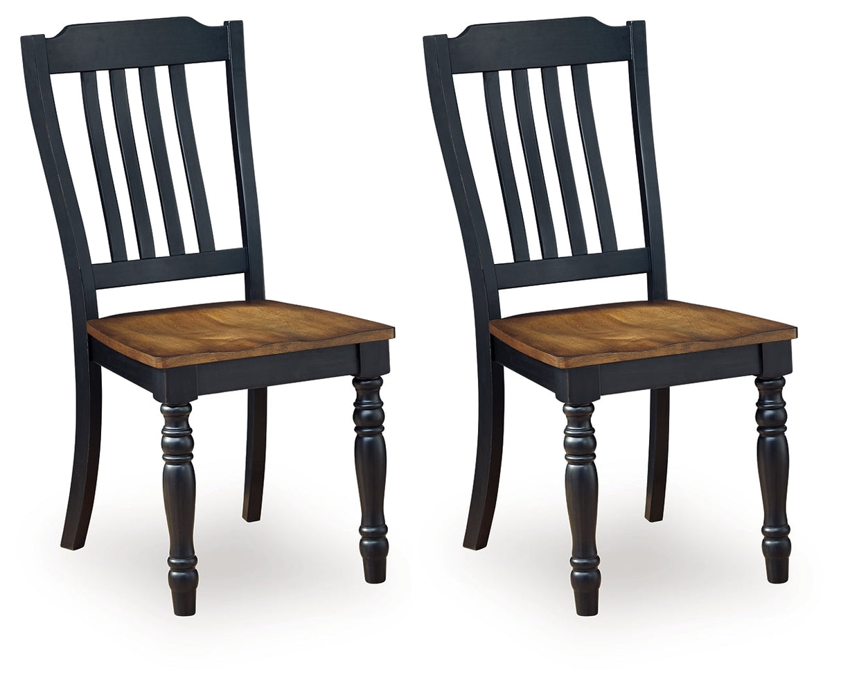 Clorazi Black/Brown Dining Chair, Set of 2 by ASHLEY FURNITURE at Eve Furniture