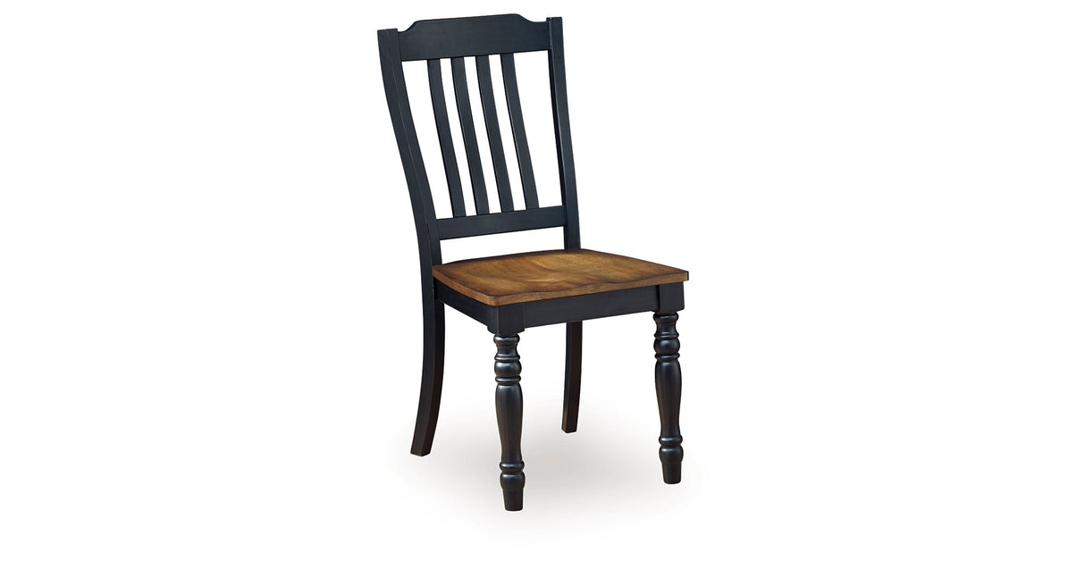 Clorazi Black/Brown Dining Chair, Set of 2 by ASHLEY FURNITURE at Eve Furniture
