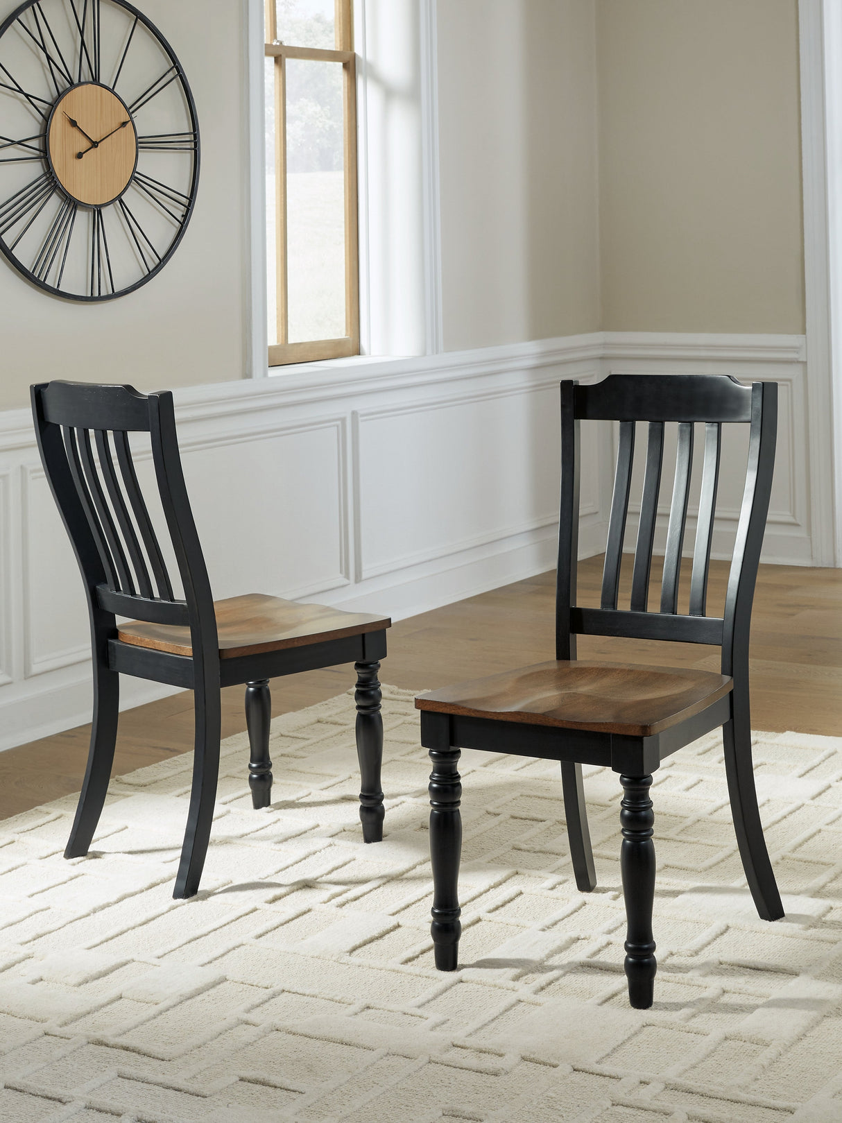 Clorazi Black/Brown Dining Chair, Set of 2 by ASHLEY FURNITURE at Eve Furniture