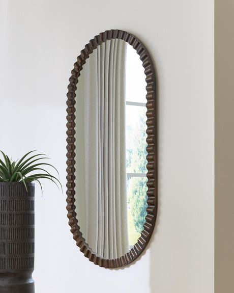 Clorington Dark Brown Accent Mirror by Ashley at Eve Furniture