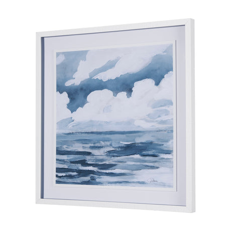 Cloud and Sea by Mercana Studio a Hand Embellished Textured Framed Art Print Matted under Glass by Mercana at Eve Furniture