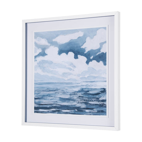 Cloud and Sea by Mercana Studio a Hand Embellished Textured Framed Art Print Matted under Glass by Mercana at Eve Furniture