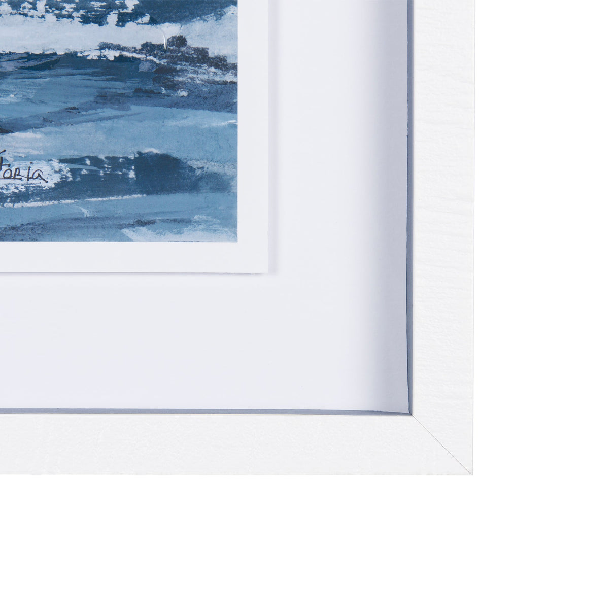 Cloud and Sea by Mercana Studio a Hand Embellished Textured Framed Art Print Matted under Glass by Mercana at Eve Furniture