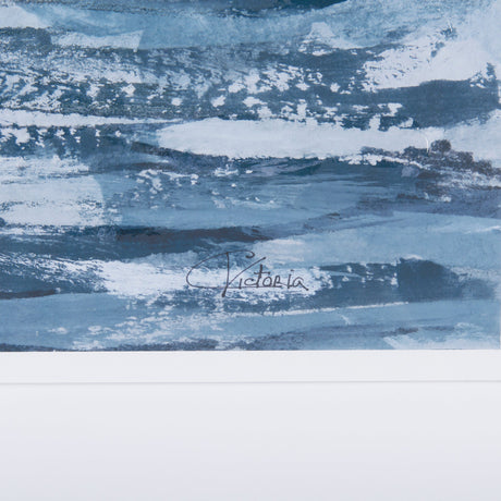 Cloud and Sea by Mercana Studio a Hand Embellished Textured Framed Art Print Matted under Glass by Mercana at Eve Furniture