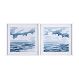 Cloud and Sea by Mercana Studio a Hand Embellished Textured Framed Art Print Matted under Glass by Mercana at Eve Furniture