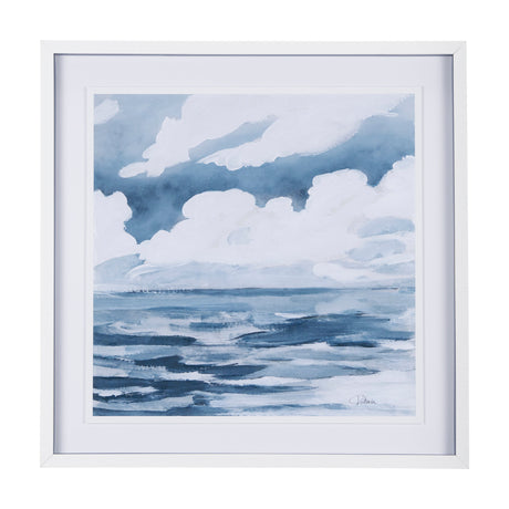 Cloud and Sea by Mercana Studio a Hand Embellished Textured Framed Art Print Matted under Glass by Mercana at Eve Furniture