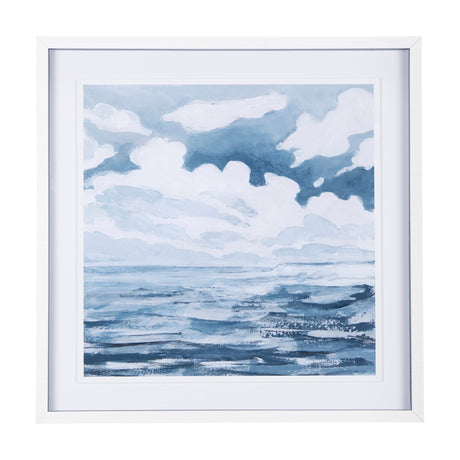 Cloud and Sea by Mercana Studio a Hand Embellished Textured Framed Art Print Matted under Glass by Mercana at Eve Furniture