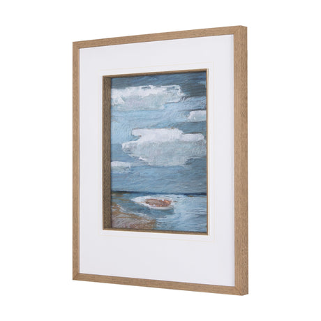 Cloud Bay I by Mercana Studio a Hand Embellished Textured Framed Art Print Matted under Glass by Mercana at Eve Furniture