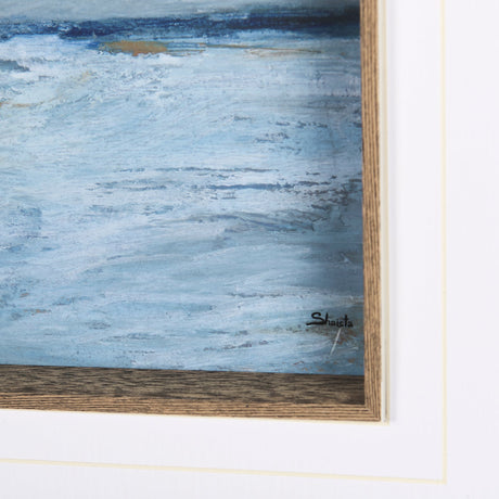 Cloud Bay I by Mercana Studio a Hand Embellished Textured Framed Art Print Matted under Glass by Mercana at Eve Furniture
