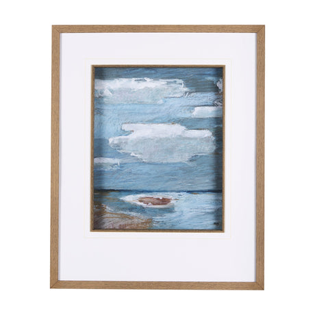 Cloud Bay I by Mercana Studio a Hand Embellished Textured Framed Art Print Matted under Glass by Mercana at Eve Furniture