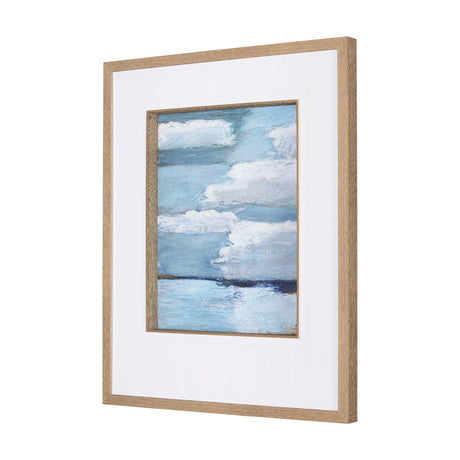 Cloud Bay II by Mercana Studio a Hand Embellished Textured Framed Art Print Matted under Glass by Mercana at Eve Furniture
