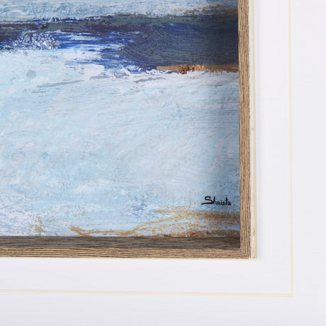 Cloud Bay II by Mercana Studio a Hand Embellished Textured Framed Art Print Matted under Glass by Mercana at Eve Furniture