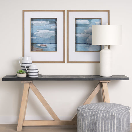 Cloud Bay II by Mercana Studio a Hand Embellished Textured Framed Art Print Matted under Glass by Mercana at Eve Furniture