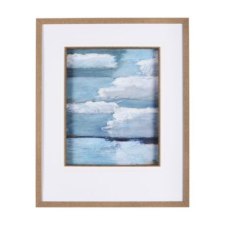 Cloud Bay II by Mercana Studio a Hand Embellished Textured Framed Art Print Matted under Glass by Mercana at Eve Furniture