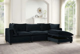 Cloud Black Velvet Modular Sectional by Happy Homes at Eve Furniture