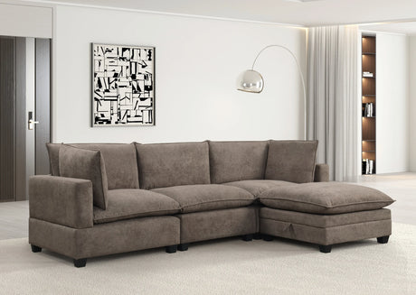 Cloud Mocha Modular Performance Fabric Sectional by Happy Homes at Eve Furniture