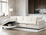 Cloud Sand Linen Modular Sectional by Happy Homes at Eve Furniture