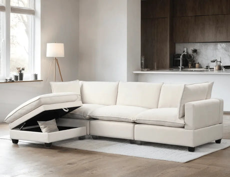 Cloud Sand Linen Modular Sectional by Happy Homes at Eve Furniture