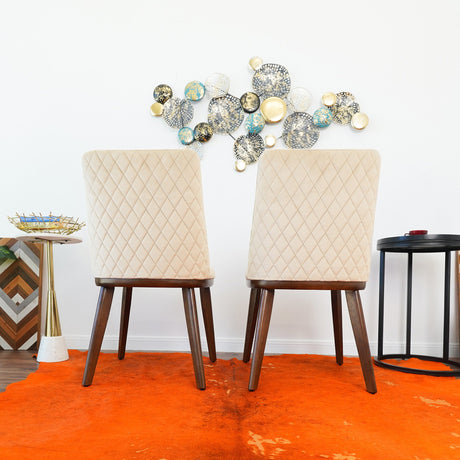 Clove Beige Velvet Dining Chair (Set Of 2) by Ashcroft Imports at Eve Furniture