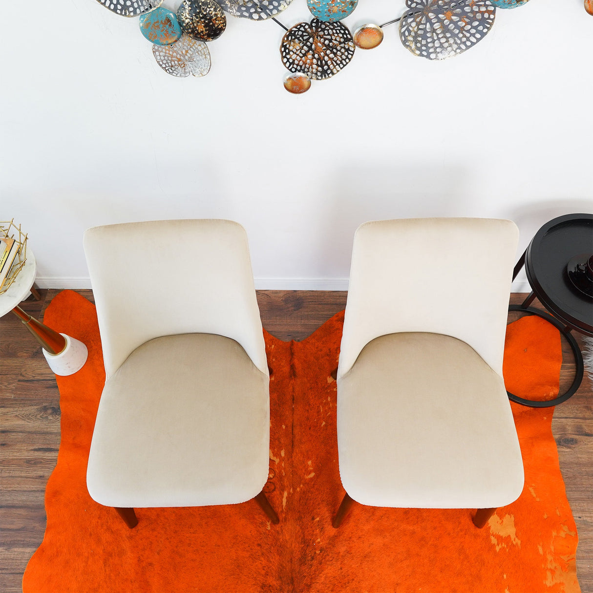 Clove Beige Velvet Dining Chair (Set Of 2) by Ashcroft Imports at Eve Furniture