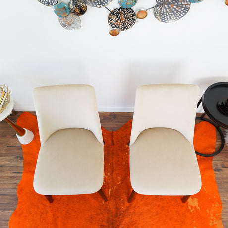 Clove Beige Velvet Dining Chair (Set Of 2) by Ashcroft Imports at Eve Furniture