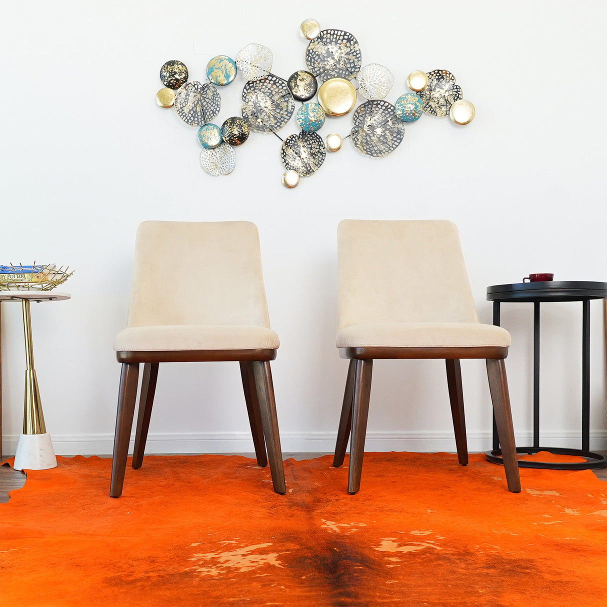 Clove Beige Velvet Dining Chair (Set Of 2) by Ashcroft Imports at Eve Furniture