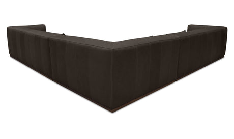 Clove L-Shaped Sectional Deep Brown by Moe's Home at Eve Furniture