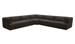 Clove L-Shaped Sectional Deep Brown by Moe's Home at Eve Furniture