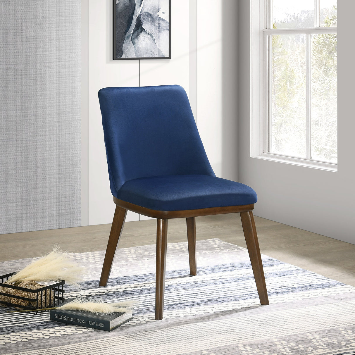 Clove Navy Blue Velvet Dining Chair (Set Of 2) by Ashcroft Furniture at Eve Furniture