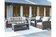 Cloverbrooke Gray 4-Piece Outdoor Conversation Set by Ashley at Eve Furniture