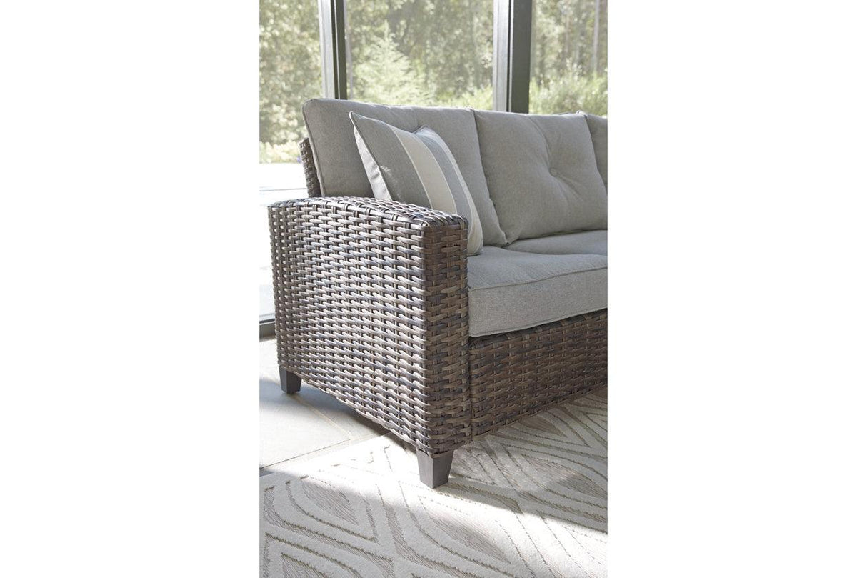 Cloverbrooke Gray 4-Piece Outdoor Conversation Set by Ashley at Eve Furniture