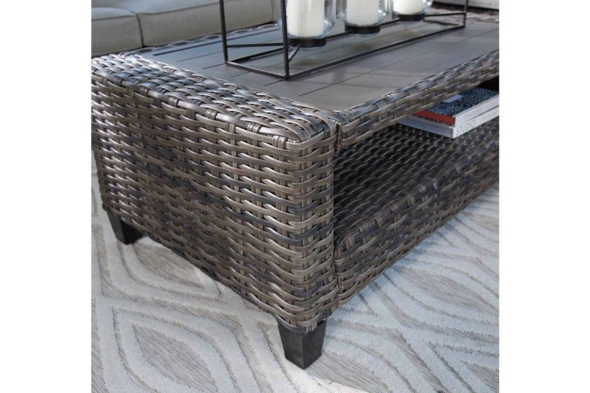 Cloverbrooke Gray 4-Piece Outdoor Conversation Set by Ashley at Eve Furniture