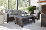Cloverbrooke Gray 4-Piece Outdoor Conversation Set by Ashley at Eve Furniture