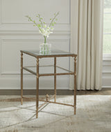 Cloverty Aged Gold Finish End Table