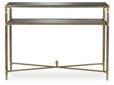 Cloverty Aged Gold Finish Sofa Table