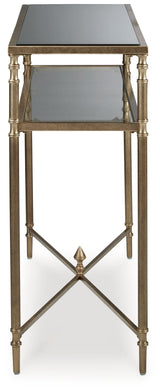 Cloverty Aged Gold Finish Sofa Table