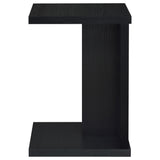 Clower Black Engineered Wood C-Shaped Sofa Side Table by Coaster at Eve Furniture