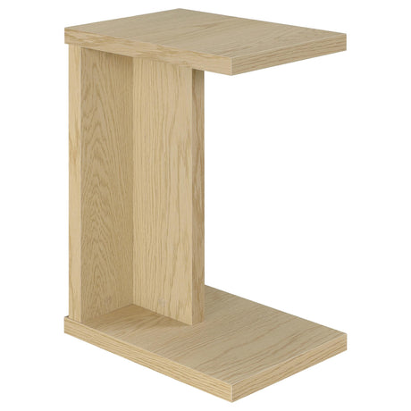 Clower Light Oak Engineered Wood C-Shaped Sofa Side Table by Coaster at Eve Furniture