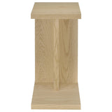Clower Light Oak Engineered Wood C-Shaped Sofa Side Table by Coaster at Eve Furniture
