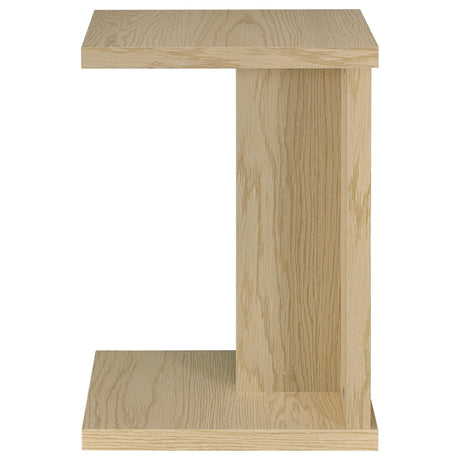 Clower Light Oak Engineered Wood C-Shaped Sofa Side Table by Coaster at Eve Furniture