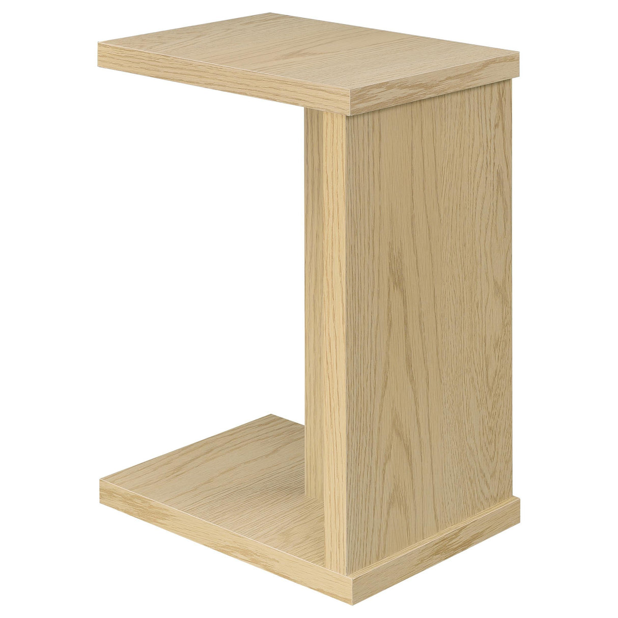 Clower Light Oak Engineered Wood C-Shaped Sofa Side Table by Coaster at Eve Furniture