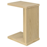 Clower Light Oak Engineered Wood C-Shaped Sofa Side Table by Coaster at Eve Furniture