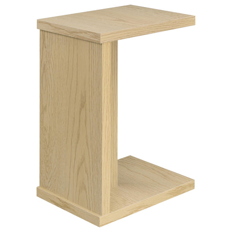Clower Light Oak Engineered Wood C-Shaped Sofa Side Table by Coaster at Eve Furniture