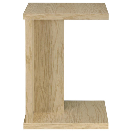 Clower Light Oak Engineered Wood C-Shaped Sofa Side Table by Coaster at Eve Furniture
