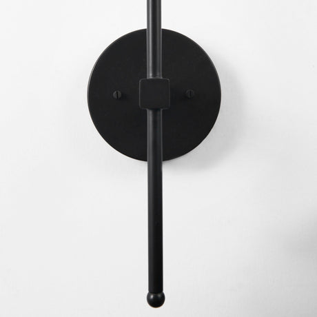 Clyde Matte Black W/Glass Round Wall Sconce by Mercana at Eve Furniture