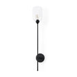 Clyde Matte Black W/Glass Round Wall Sconce by Mercana at Eve Furniture