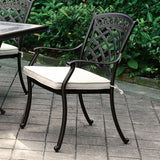 Charissa Antique Black/Beige Outdoor Arm Chair