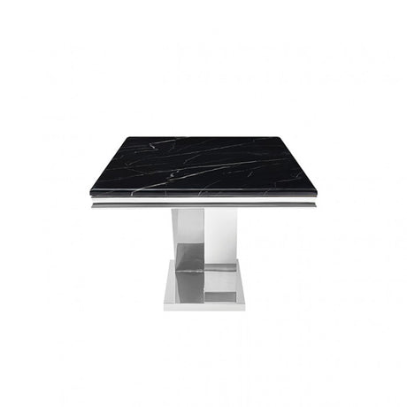 Valdevers Black/Chrome Dining Table by Furniture of America at Eve Furniture