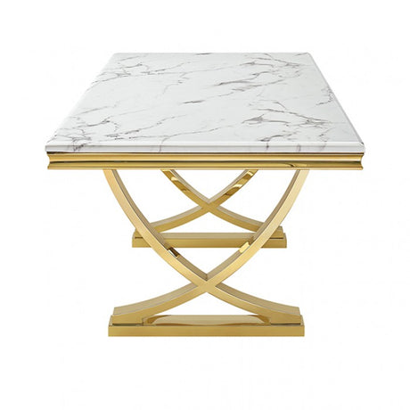 Wadenstil Gold/White Dining Table by Furniture of America at Eve Furniture